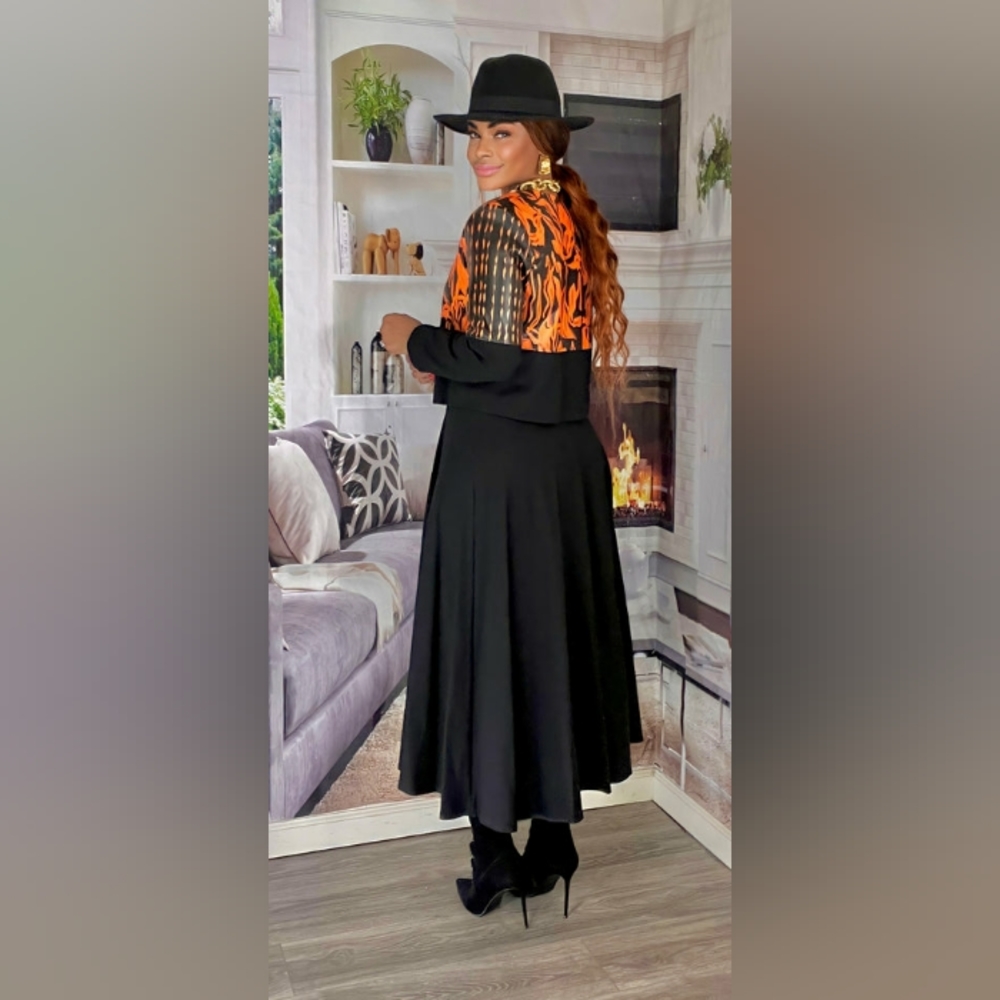 Front zipper skirt suit